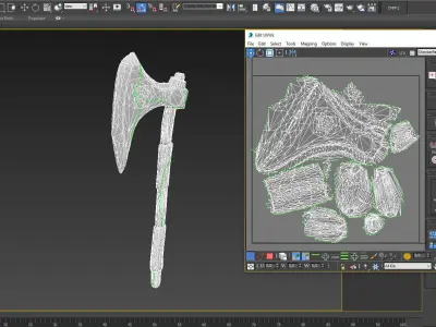 Axe for game Free low-poly 3D model