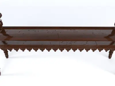 REGENCY OAK HALL BENCH 3D model