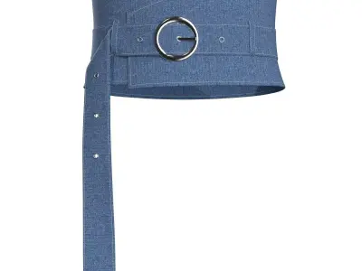 Blue Denim O-ring Belt 3D model