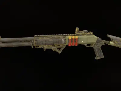 Benelli M1014 Low-poly 3D model
