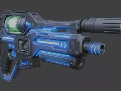 Futuristic Sci-Fi Energy Blaster Gun 3D Model 3D model