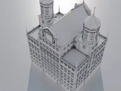 Renaissance City Hall Augsburg Low-poly 3D model