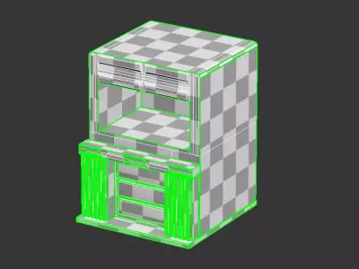 wooden TV case Low-poly 3D model