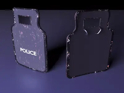 police shield Low-poly 3D model buy