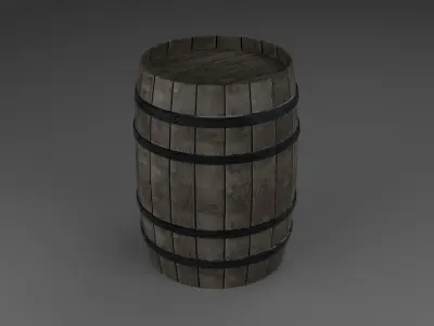 Wooden Barrel Free low-poly 3D model