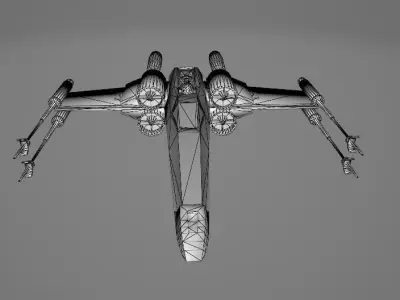 STAR WARS Rebel X-Wing Spaceship - Low Poly Game - FBX MODEL Low-poly 3D model
