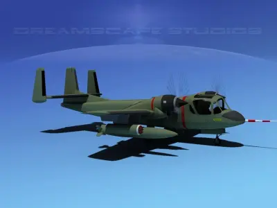 Grumman OV-1D Mohawk Unmarked 3D model