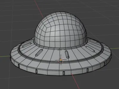 Cartoon Ufo Model Low-poly 3D model