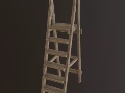 Wooden Ladder Low-poly 3D model purchase