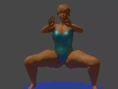 Thick Woman Performing a Kata 3D print model