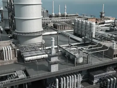oil platform 3D model 5