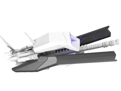 Sniper Spaceship 3D Spaceship Sci-Fi Game Model 3D 3D model