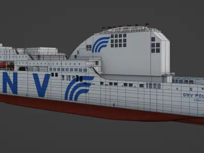RO-PAX Ferry Low-poly 3D model