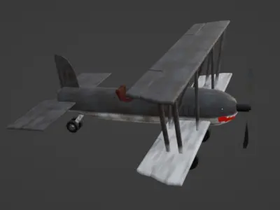Shark Plane Low-poly 3D model