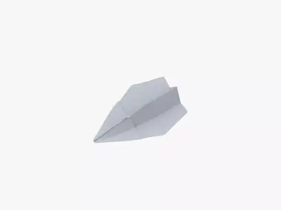 Paper Plane White Low-poly 3D model