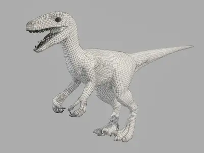 Velociraptor t-rex dinosaur Low-poly 3D model