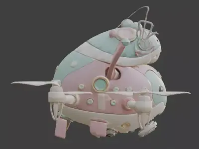 Magical Flying Backpack Drone 3D Model Low-poly 3D model