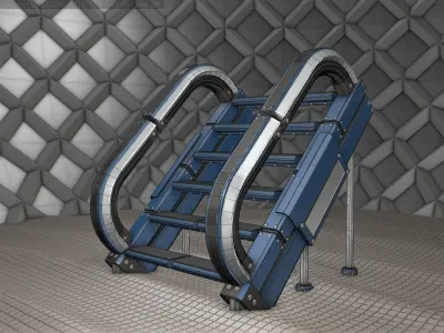 Sci-Fi Stairs - 12 - Blue Version Low-poly 3D model