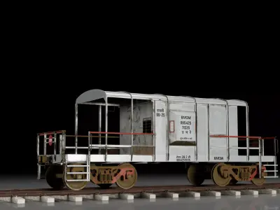 Indian Railways BVCM Brake Van Low-poly 3D model