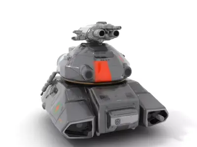 Futuristic Battle Tank Model Pack Low-poly 3D model