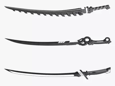 Fantasy Sci-Fi Sword set of 3 3D Model Pack purchase