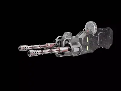 Portable Gatling Gun 3D model