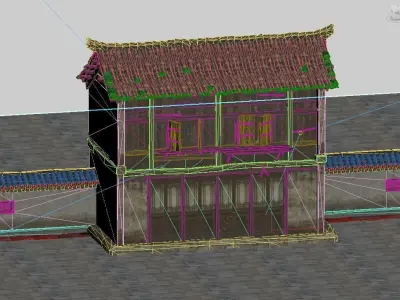 Ancient buildings Chinese Ancient architecture Low-poly 3D model