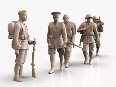 WW2 Czechoslovak Soldiers 3D Models Pack  Infantry STL  3D print model