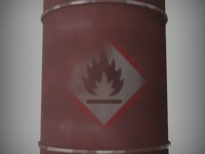 Abandoned Oil Drum rusted Low-poly 3D model