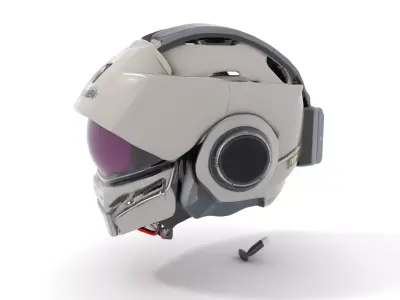 Futuristic Motorcycle Helmet Model Pack Low-poly 3D model