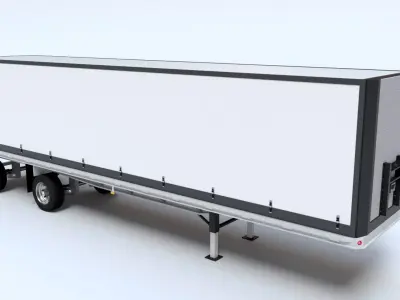 Freight Trailer for a DAF XF Truck Low-poly 3D model