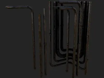 Pipes assets Low-poly 3D model