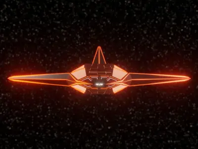 Futuristic Spacecraft Low-poly 3D model
