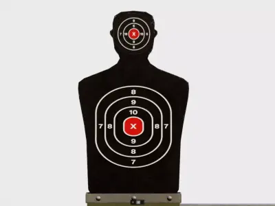Shooting target on tracks Low-poly 3D model