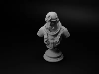 Combat Diver Bust Chess 3D print model purchase