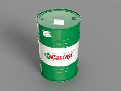 Realistic Castrol Oil Barrel 3D Model Low-poly 3D model