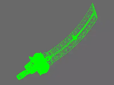 Cyber Samurai Demon Dog Sword LEFT 3D print model