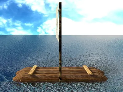 Sail Raft Low-poly 3D model