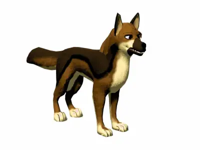 Stylized Dog Game Ready Rigged Low-poly 3D model