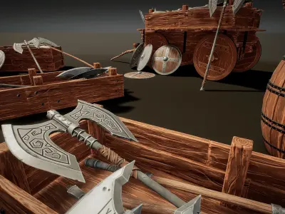 Viking Weapon Pack Low-poly 3D model