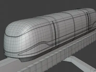 Future monorail train 2023 II 3D model