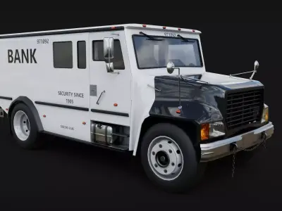 Bank Security Armoured Van Low-poly 3D model