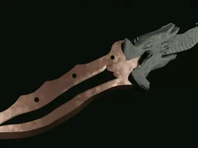 Fire-breathing Dragon dagger 3D model