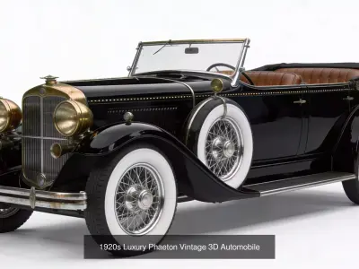 Vintage 1920s Luxury Cars and Steam Era Vehicles Collection 3D Model Pack