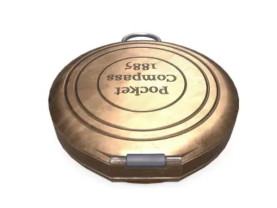 Old Vintage Pocket Compass Low-poly PBR Low-poly 3D model