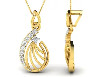 Pear shape earring pendent set for bridal 3D print model
