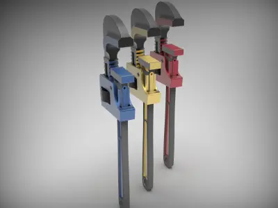 Adjustable Pipe Wrench 3D model