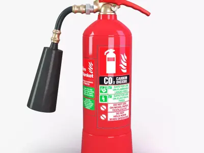 CO2 fire extinguisher Low-poly 3D model