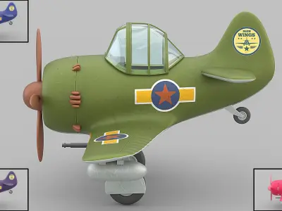 Cartoon Fighter Low-poly 3D model