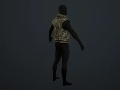 Vest PBR Game Ready camouflage Low-poly 3D model